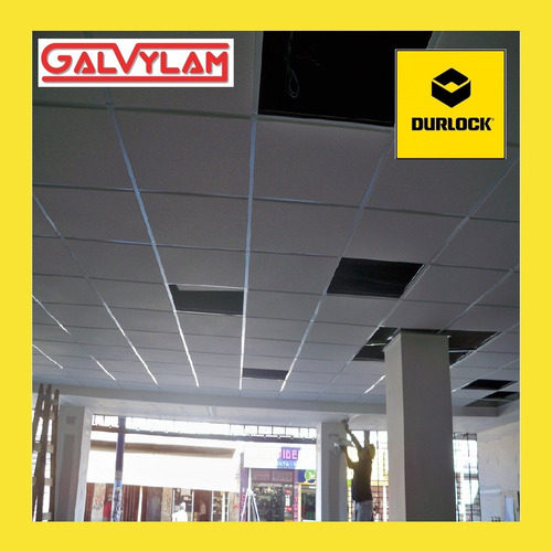 Cielorraso Desmontable Placa Durlock Texturada 60x60 X M2