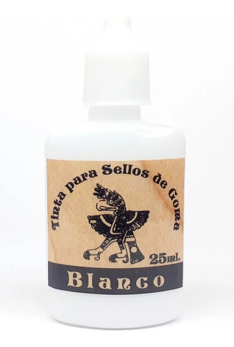 Tinta Para Sellos. 25 Ml. Color Blanco Blanca Papel Y Cartón