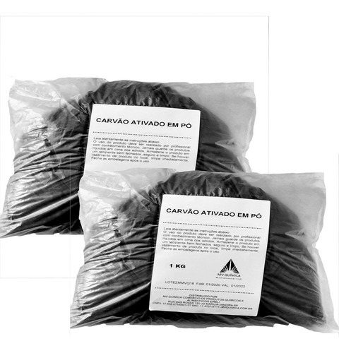 Carvão Ativado Em Pó 1kg X 2 Unidades = 2kg