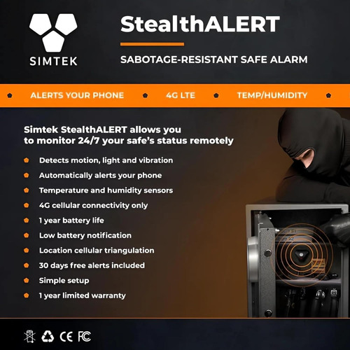 Sensor Simtek Stealthalert Para Monitoreo De Armas Y Almacen