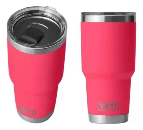Vaso Térmico Rambler De Acero Inoxidable Yeti 30oz Magslider Rosa Mexicano Lisa