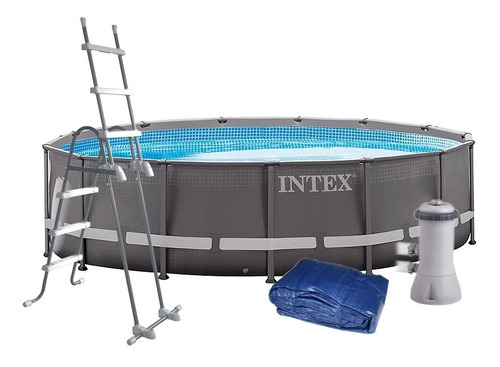 Pileta Estructural Intex 427x107cm Bomba Escalera Tapiz Cob.