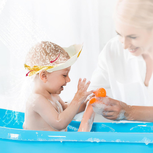 Gorro De Ducha Ajustable Para Bebé Proteger Ojos Y Oídos