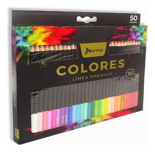 Lápices Norma Premium 50 Colores Pack Profesional