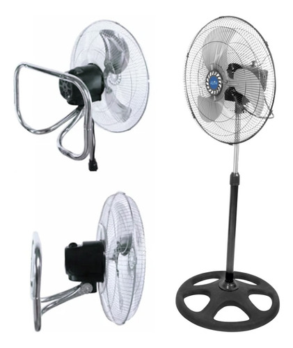 Ventilador 3 En 1 Fulgore Fu9718 Negro 80w Aspas Metálicas