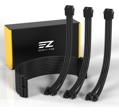 Extensión Cable Gpu Ezdiy-fab 24pin 8pin A 62pin Negro