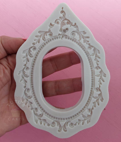 Imagen 3 de 5 de Molde Silicona Marco Vintage 14cm Repostería Porcelana