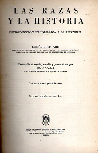 Las Razas Y Las Historia Eugéne Pittard