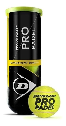 Tarro de Pelotas Dunlop Padel Pro Tournament Quality X3 Profesional