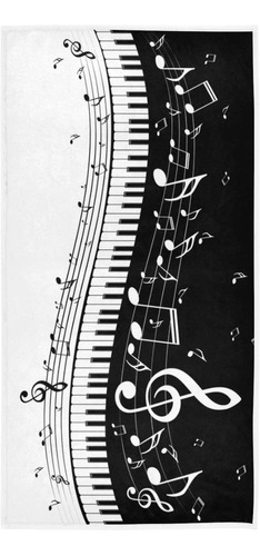 Toalla Mano Diseño Tecla Piano Nota Musical Absorbente Ultra