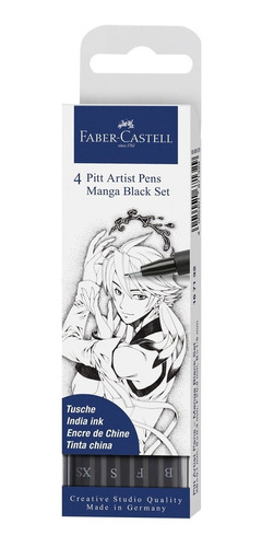 Marcador Faber Castell Pitt Artist Pen Manga Black X 4
