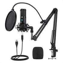 Comprar Kit Microfono Condenser Usb Grabacion Streaming Radio + Acc Color Negro