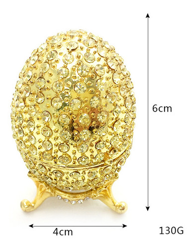 Caixa De Jóias Em Forma De Ovo Com Strass Vintage