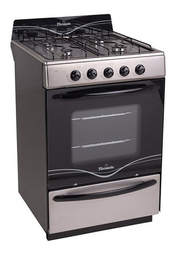 Cocina Acero Inoxidable Recta 5518f Multigas 4 Hornallas