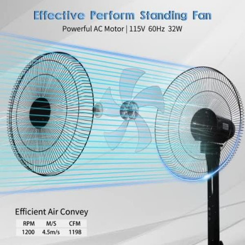 Healsmart 15 Ventilador De Pedestal Ajustable De 12 Niveles