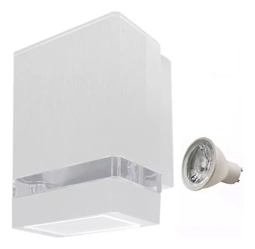 Difusor Unidireccional Exterior Blanco Aluminio Con Gu10 Led