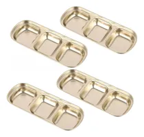 Comprar Plato Para Aderezos Set X4 Picada De Acero 3 Divisiones