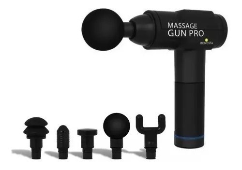 Masajeador Gun Pro 6 Cabecillas Negro Pantalla Lcd Benesta