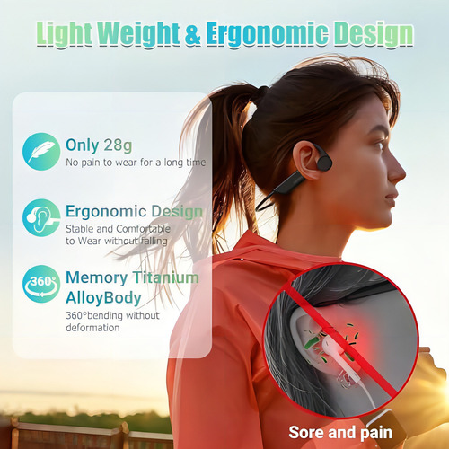 Fones de ouvido Nutrig Bone Conduction 5.3 Fones de ouvido abertos