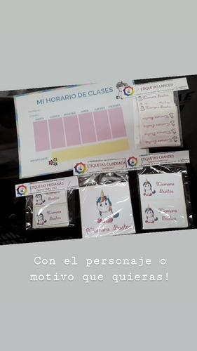 Combo Etiquetas Utiles Escolares