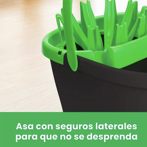 Cubeta Con Exprimidor Scotch Brite 10 L Color Gris Verde