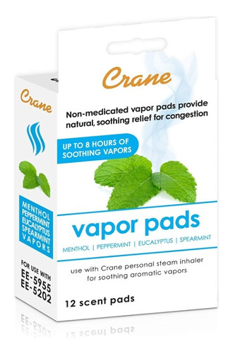 Almohadillas De Vapor De Mentol Y Eucalipto Crane Pack De 12