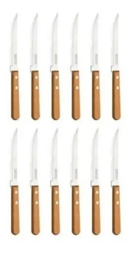 Cuchillo X12 Tramontina Dynamic Acero Mango Madera Cubiertos