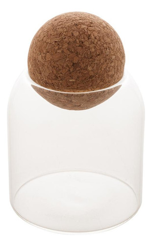 Pote De Vidro Boro 510ml Tampa Esfera De Rolha Clean Lyor
