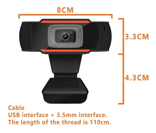 Imagen 4 de 7 de Webcam Hd (720p) Usb + Jack 3.5 Mm Cámara Hd Con Micrófono