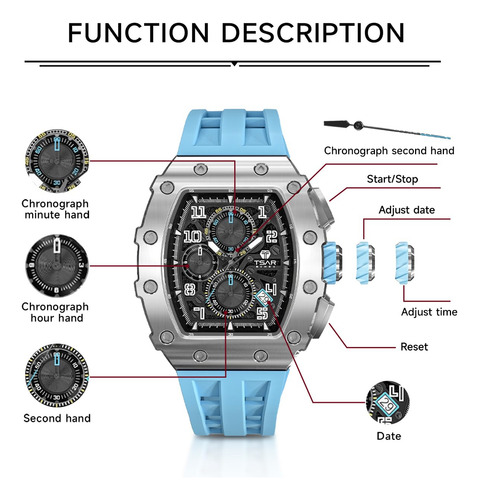 Reloj Tsar Bomba Tonneau Analógico Para Hombre, 50 M, Resist