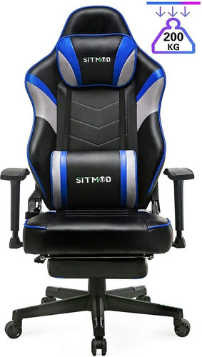 Silla Gamer Reclinable Masajes Apoya Pies Reforzado Premium