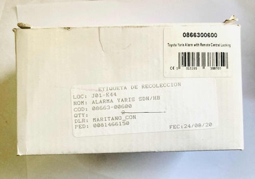 Alarma Para Toyota Yaris Con Can Bus De Cableado (leer)
