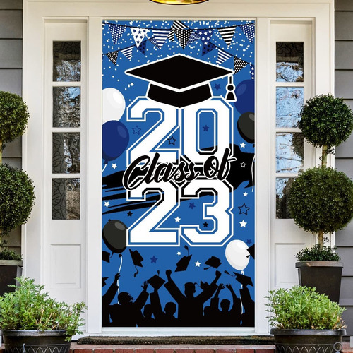 Cartel Clase 2023 Decoracion Graduacion Azul Letrero Porche