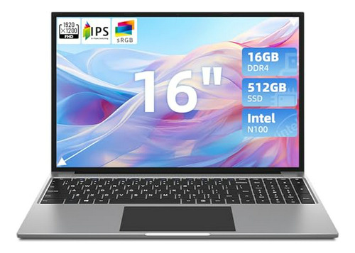 Laptop 16'' Intel N100, 16gb Ddr5, 512gb Ssd, Fhd,