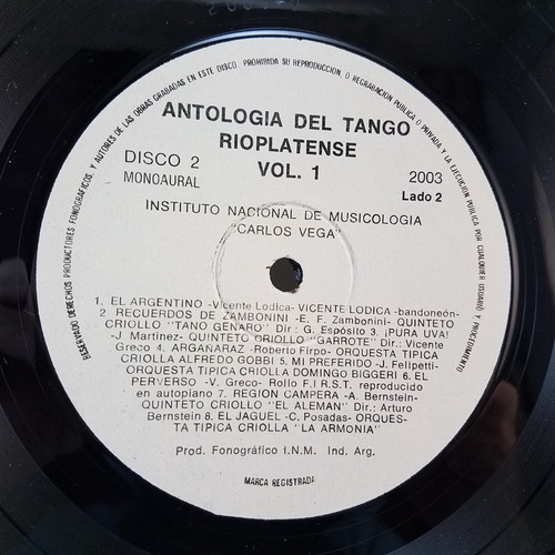 Antologia Del Tango Rioplatense Vol 1 Box 3 Vinilos Lp Ex (Usado)