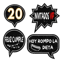 Comprar Kit Imprimible Selfie 100 Diseños Props Cumpleaños 20 Años