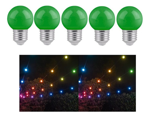 Lamparita De Guirnalda Led Foco Lámpara Gota 1w Colores X 5u