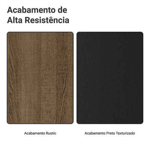 Guarda-roupa Closet 2 Gavetas 4 Prat 70cm Valencia Madesa Rp Cor Rustic/Preto