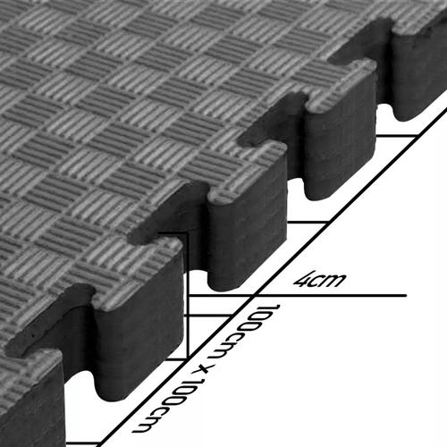 Pack 10 Plancha Tatami 100cm X 100cm X 4cm Gris Y Negro