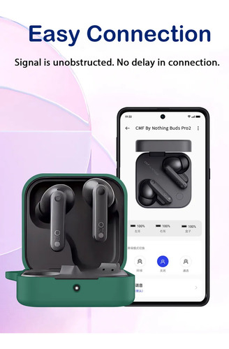 USTIYA Funda Para Nothing Cmf Buds Pro 2 Case Protector Silicon Carcasa Color Negro Cover