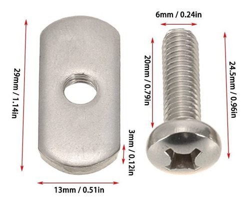 Lixada 4 Acero Inoxidable Kayak Rail / Tornillos Track & Tra