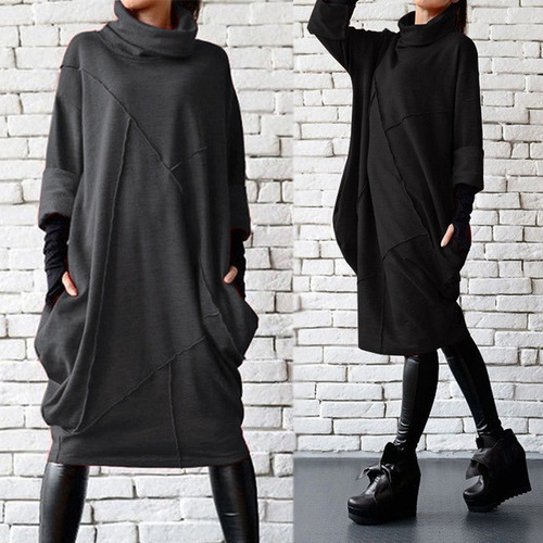 Vestido De Costura De Otoño E Invierno Para Mujer De Moda