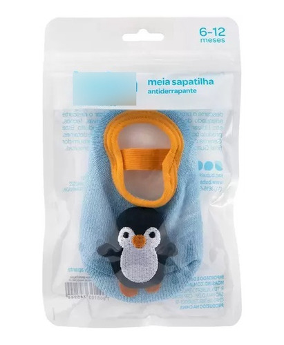 Meia Sapatilha Anti Derrapante Pinguim (6-12 Meses) Buba