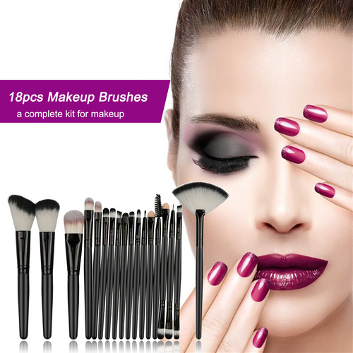Kit De Pincéis De Maquiagem De 18 Peças Para Foundation Powd