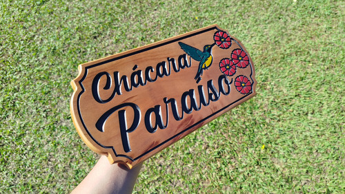 Placa Personalizada Com Sua Frase 40x20cm Colorida