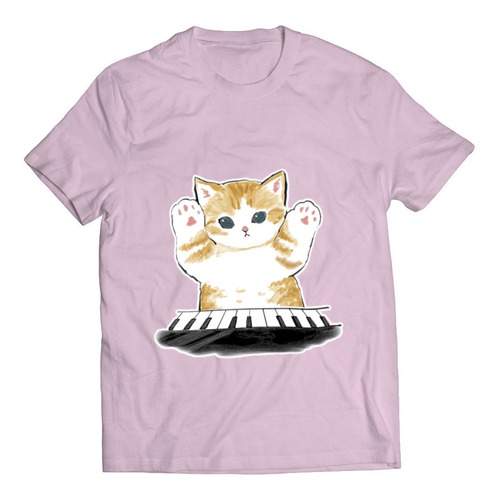 Playera Niño(a) Gatito Musical Piano Kawaii Cat