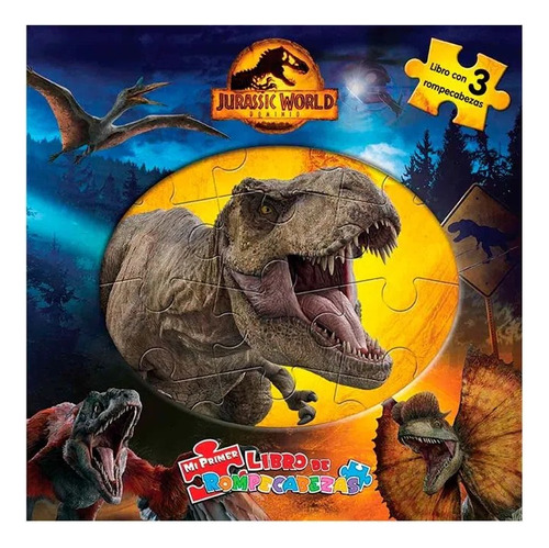 Libro Interactivo 3 Rompecabezas Jurassic World Niños Niñas 