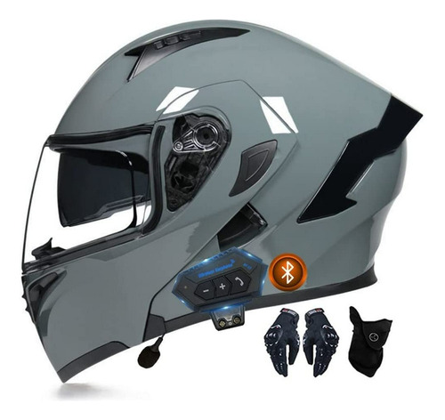 Casco Abatible Con Bluetooth Integrado Con Doble Visera,casc