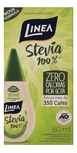 Adoçante Linea Stevia líquido sem glúten 60 mL