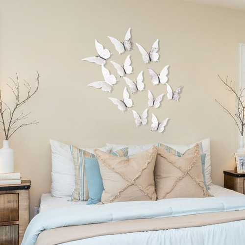12 Pegatinas De Pared Con Mariposas En 3d Para Decoración Ar